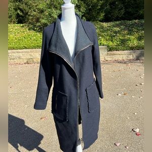 Lela Rose Navy blue, long sweater coat.